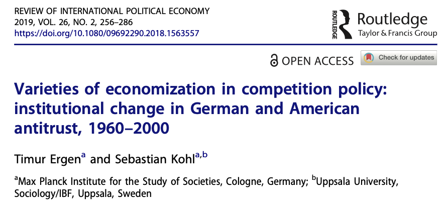 Varieties of Economization in Competition Policy