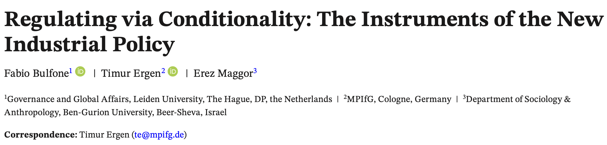 Regulating via Conditionality