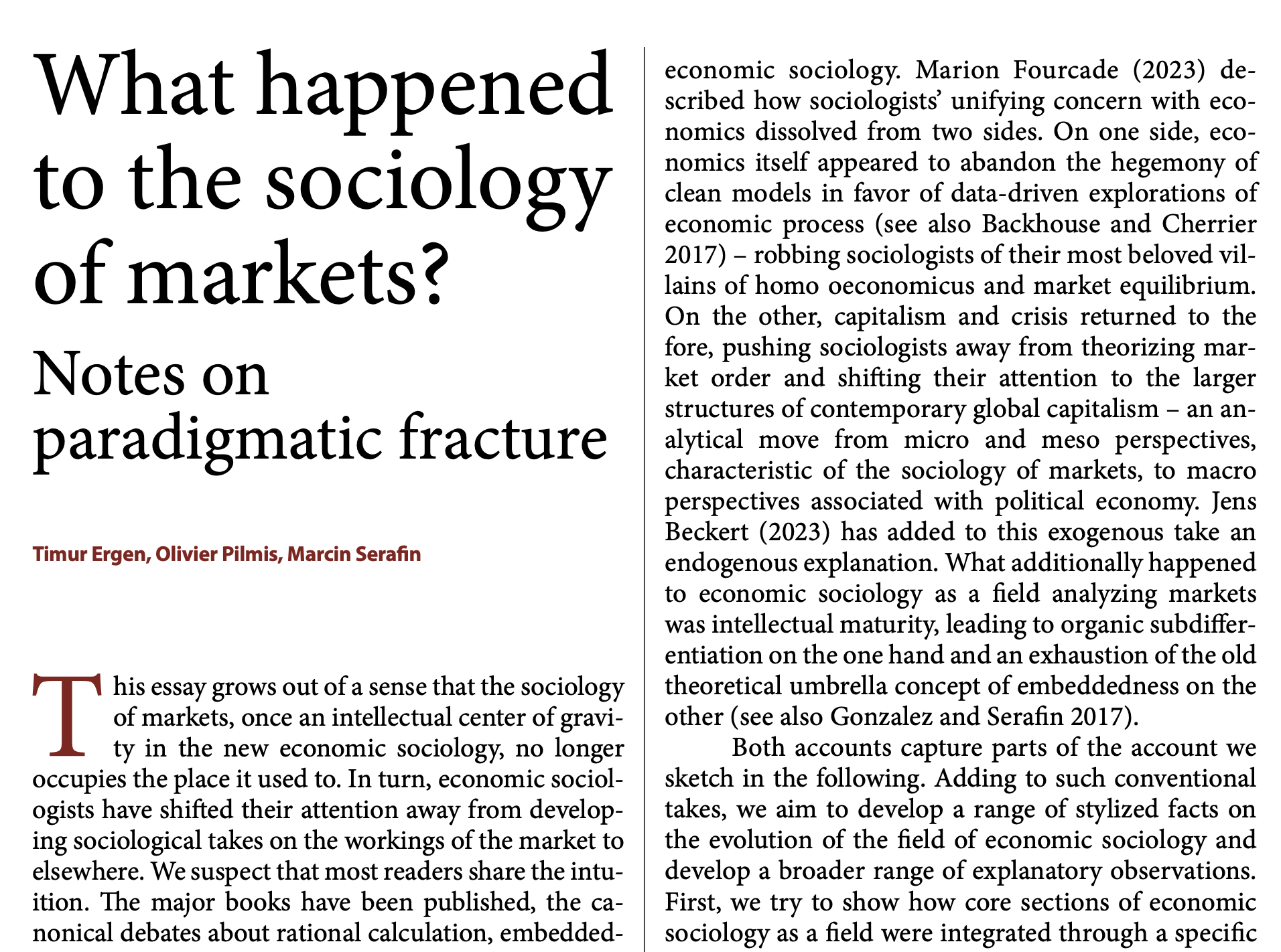 Economic Sociology
